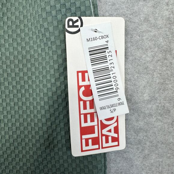 Fleece Factory Textured Short Sleeve Shirt Men S Vintage Teal Button Up Collared - Picture 3 of 8